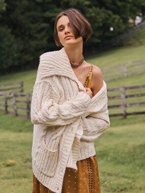 NWOT Anthropologie Pilcro Cardigan Cable-Knit Sweater S
